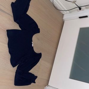 Navy Blue Cropped Shirt